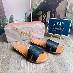 Franco Sarto Black Slide Sandals - New